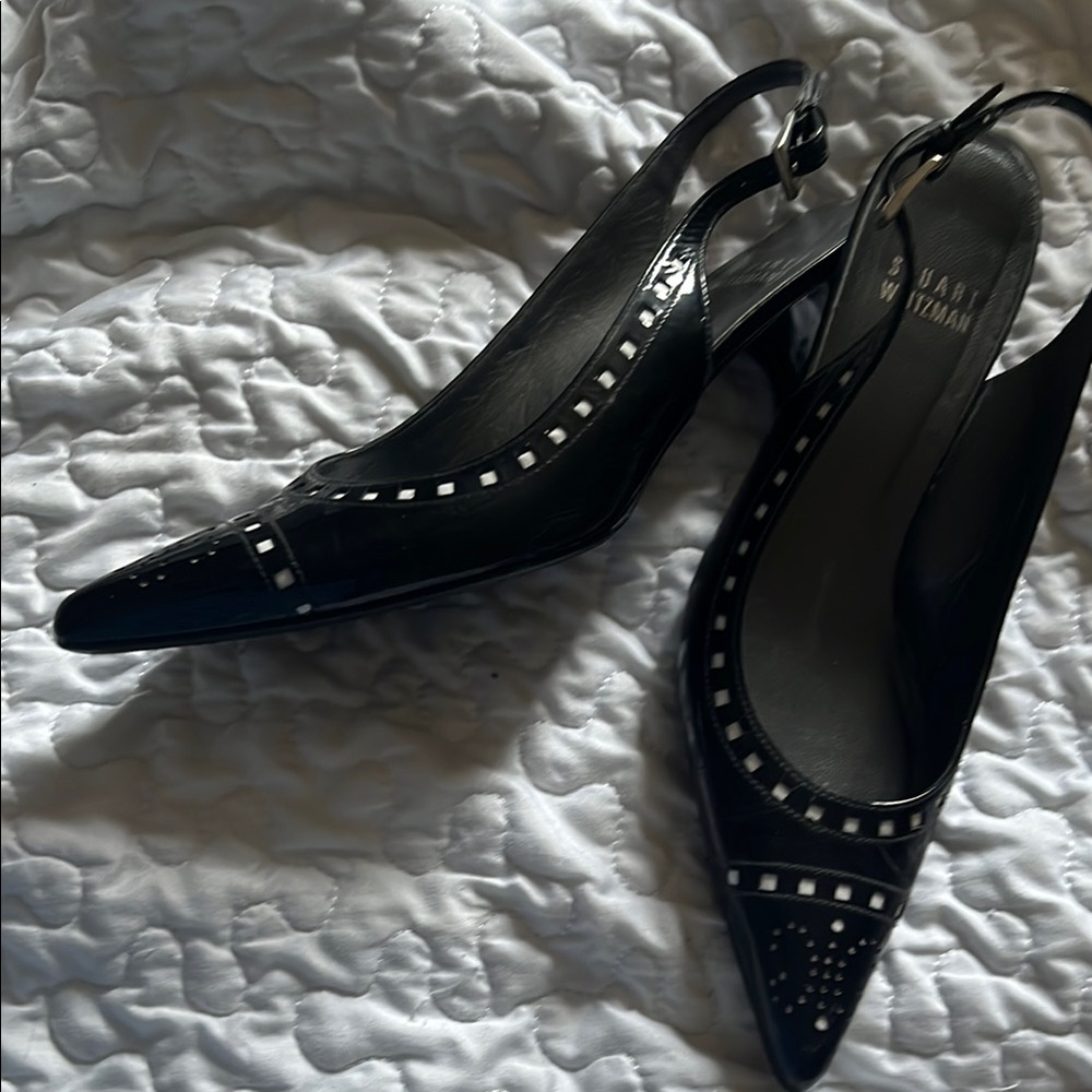 Stuart Weitzman Black Patent Leather Pumps